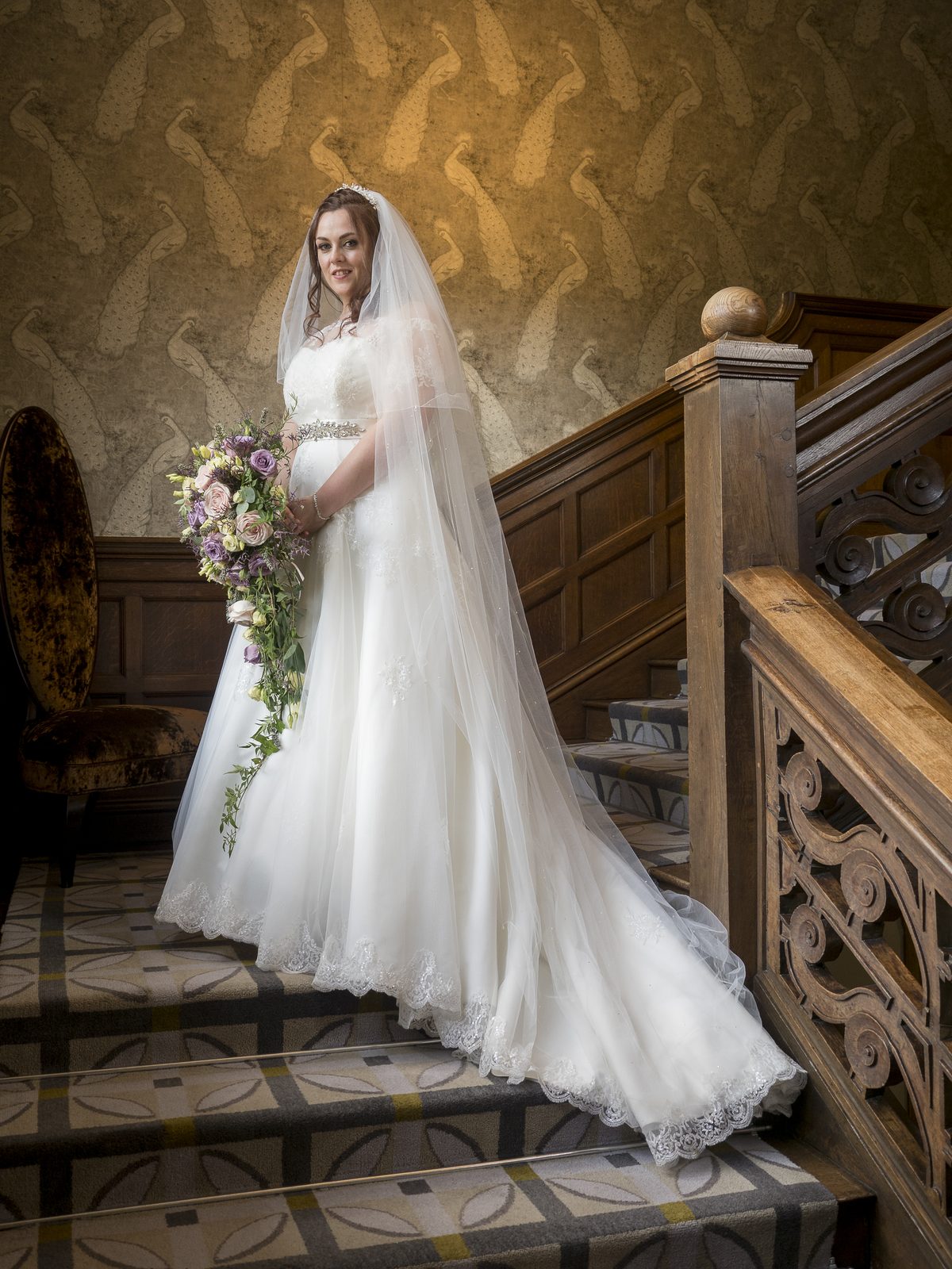 Bride in a made-to-measure gown by Brides of Bond Street, Leicester