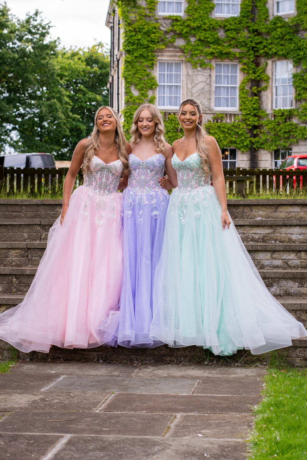 Pastel prom ball gowns at Brides of Bond Street, Leicester