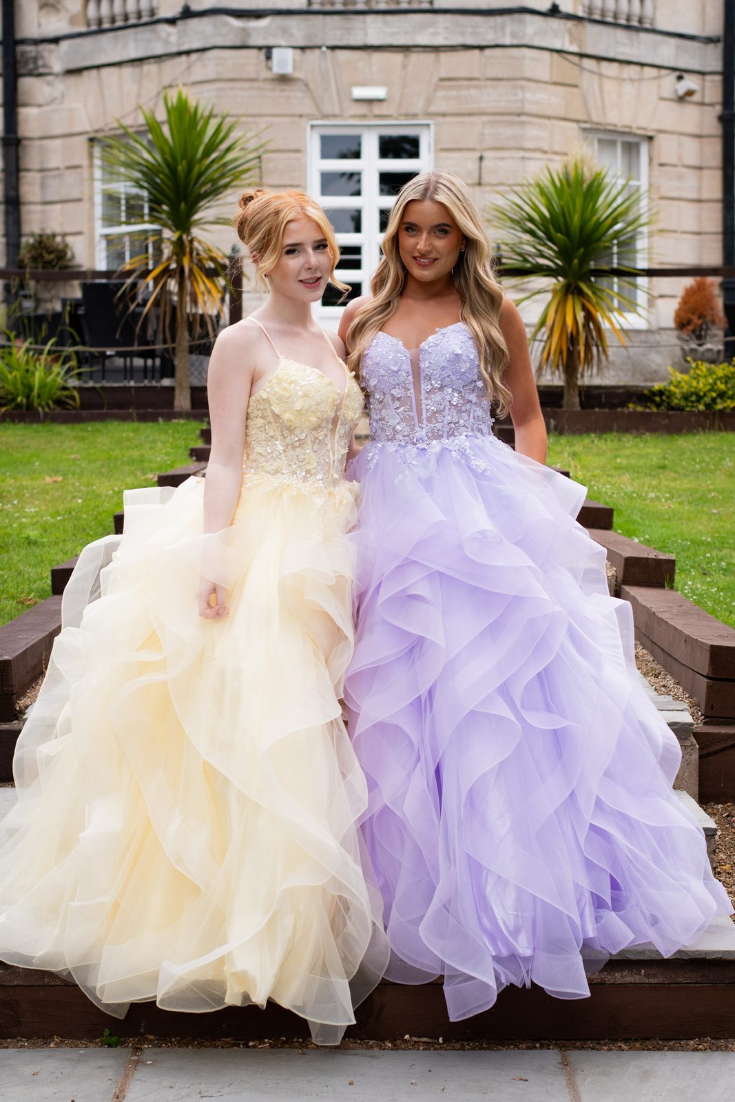 Yellow and lilac prom dresses at Brides of Bond Street, Leicester